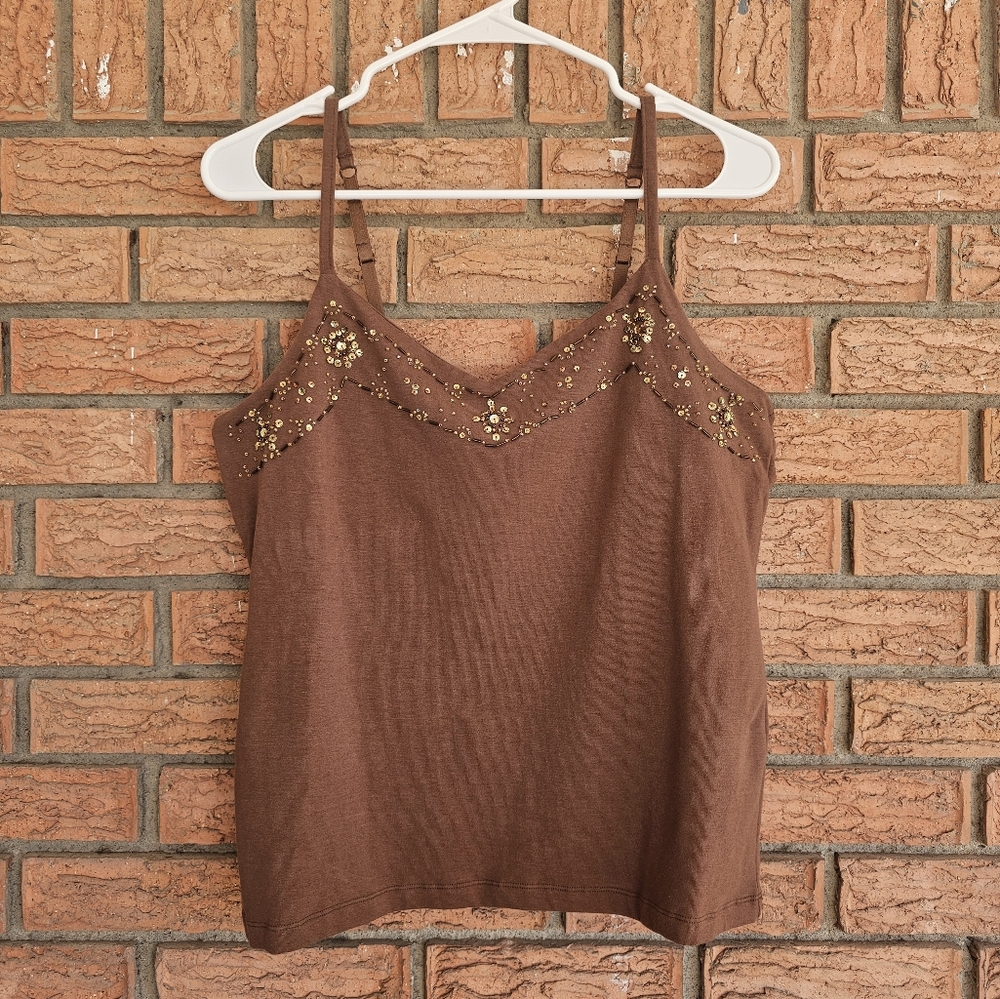 B.Y.B.B By Susan Lawrence Sequin Cami Top Size XL